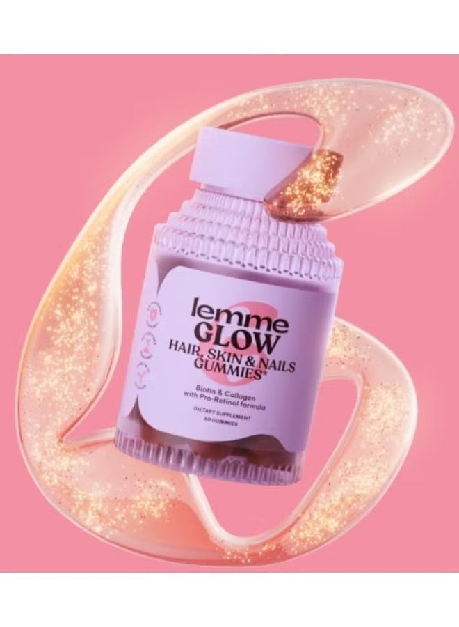 Lemme, Glow, Hair, Skin & Nails Gummies, Peach, 60 Gummies - Image 5